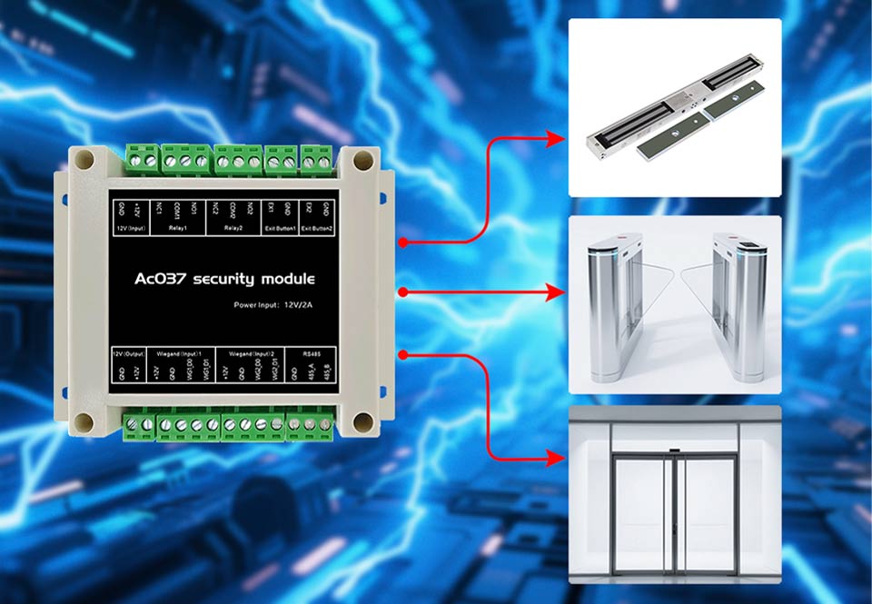 AC037 Dual 10A high-power relay, capable of driving electric locks, turnstiles