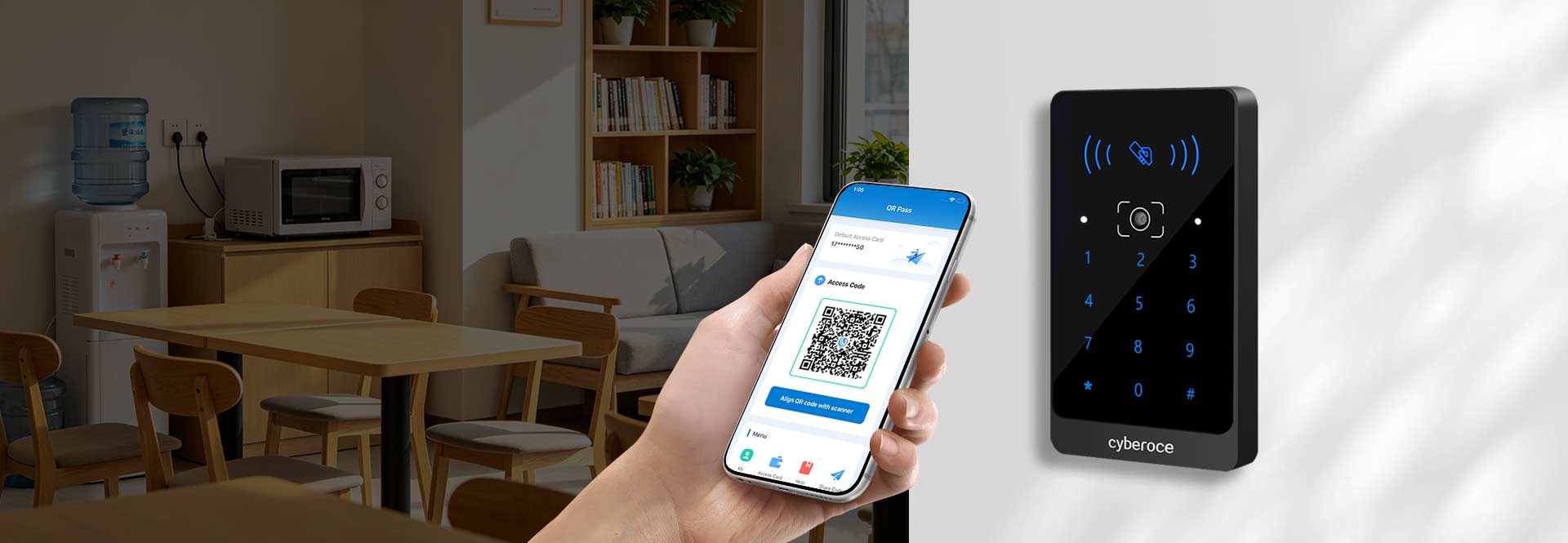 C5/C5NK QR code access reader,connected with any-third party brand access controller via RS485.Applied in scenario of Shared library
