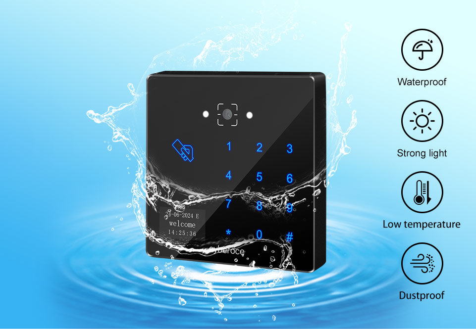 CR06E QR access control features IPX7 waterproof rating for outdoor installation