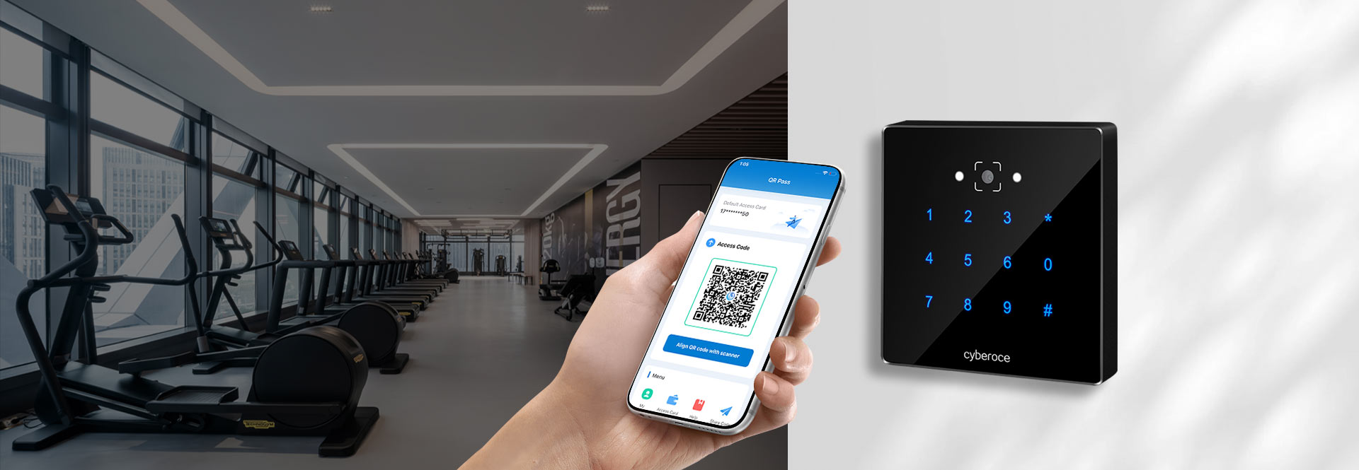 C6 QR code access reader ,connected with any-third party brand access controller via RS485.Applied in scenario of Sharing Gym.