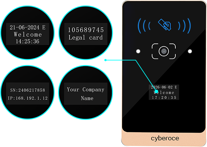 Cyberoce CR3EU QR access reader with 0.96-inch customizable display for data view and quick troubleshooting