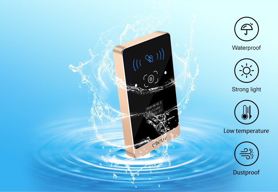 CR03EU QR access control features IPX7 waterproof rating for outdoor installation